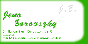 jeno borovszky business card